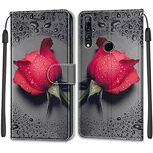 Feyten Kompatibel mit Huawei P Smart Z/Y9 Prime 2019/Honor 9X/9X Pro Hülle, PU Leder Handyhülle Klappbar Schutzhülle Wallet Kartenfach Magnet Klapphülle Flip Case Cover Lederhülle (Rose 1) von Feyten