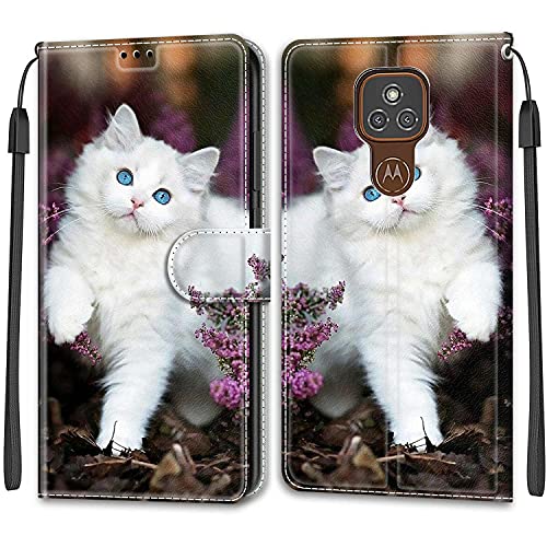 Feyten Kompatibel mit Motorola Moto E7 Plus/ G9 Play/G9 Hülle, Handytasche PU Leder Handyhülle Klappbar Schutzhülle Wallet Kartenfach Magnet Klapphülle Flip Case Cover Lederhülle (Kat 2) von Feyten