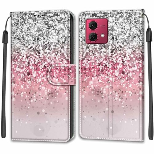 Feyten Kompatibel mit Motorola Moto G84 5G Hülle, Handyhülle Moto G84 5G, Handytasche PU Leder Klappbar Schutzhülle Wallet Kartenfach Magnet Klapphülle Case Cover (Bling) von Feyten