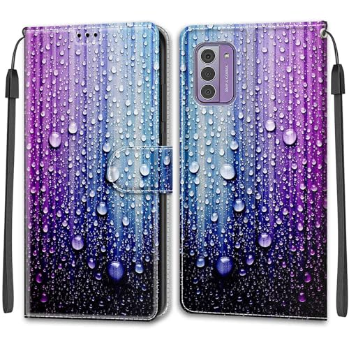 Feyten Kompatibel mit Nokia G42 5G / G310 5G Hülle, Handyhülle Nokia G42 5G, Handytasche PU Leder Klappbar Schutzhülle Wallet Kartenfach Magnet Klapphülle Case Cover (Lila-Blau) von Feyten