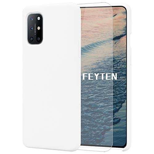 Feyten Kompatibel mit OnePlus 8T Hülle [mit Schutzfolie], Silikon Schutzschale Handyhülle Schutzhülle Bumper Case Schutz vor Stoßfest/Scratch Cover für OnePlus 8T (Weiß) von Feyten