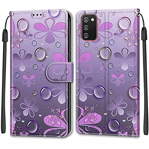 Feyten Kompatibel mit Samsung Galaxy A02S/ M02S Hülle, Handyhülle Samsung A02S/ M02S, Galaxy A02S/ M02S Schutzhülle Wallet Leder Klappbar Kartenfach Magnet Klapphülle Case Lederhülle (Blume) von Feyten