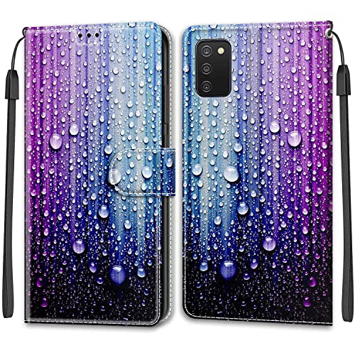 Feyten Kompatibel mit Samsung Galaxy A03S Hülle, Handyhülle Samsung A03S, Galaxy A03S Schutzhülle Wallet Leder Klappbar Kartenfach Magnet Klapphülle Samsung A03S Case Cover Lederhülle(Lila-Blau) von Feyten