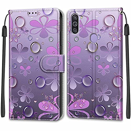 Feyten Kompatibel mit Samsung Galaxy A11/ M11 Hülle, Handyhülle Samsung A11/ M11, Galaxy A11/ M11 Schutzhülle Wallet Leder Klappbar Kartenfach Magnet Klapphülle Case Cover Lederhülle (Blume) von Feyten