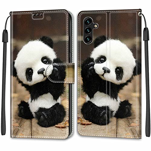 Feyten Kompatibel mit Samsung Galaxy A13 5G Hülle, Handyhülle Samsung A13 5G, Galaxy A13 5G Schutzhülle Wallet Leder Klappbar Kartenfach Magnet Klapphülle Samsung A13 5G Lederhülle (Panda) von Feyten