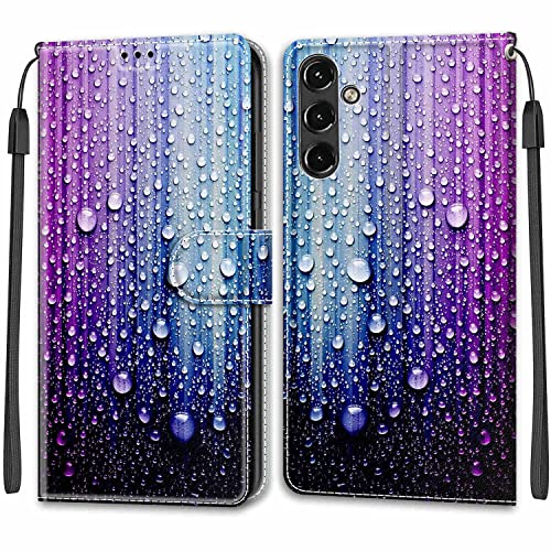 Feyten Kompatibel mit Samsung Galaxy A14 5G Hülle, Handyhülle Samsung A14 5G, Samsung A14 5G Schutzhülle Wallet Leder Klappbar Magnet Klapphülle Samsung A14 5G Case Cover Lederhülle (Lila-Blau) von Feyten