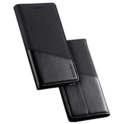 Feyten Kompatibel mit Samsung Galaxy A41 Hülle, Handyhülle für Samsung A41, PU Leder Klappbar Flip Case Stoßfest Klapphülle Magnet Kartenfach Tasche Schutzhülle für Samsung A41 (Schwarz) von Feyten