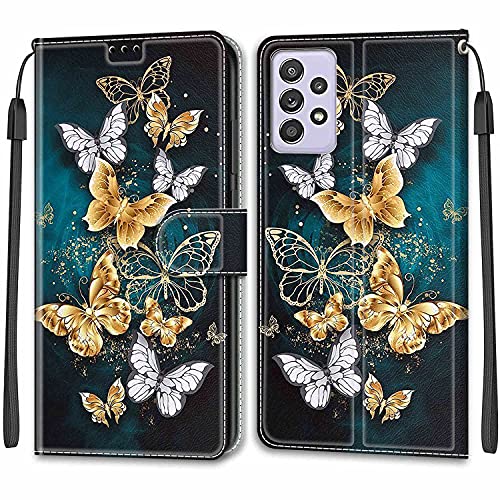 Feyten Kompatibel mit Samsung Galaxy A52S 5G/ A52 4G/5G Hülle, Handyhülle Samsung A52S 5G/ A52 4G/5G, Galaxy A52S 5G/ A52 4G/5G Schutzhülle Wallet Leder Magnet Klapphülle Case Cover (Schmetterling 3) von Feyten