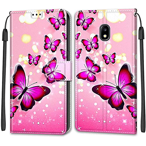 Feyten Kompatibel mit Samsung Galaxy J5 2017 /J530 Hülle, Handyhülle Samsung J5 2017 /J530, Galaxy J5 2017 /J530 Schutzhülle Wallet Leder Klappbar Magnet Klapphülle Flip Case Cover (Schmetterling 1) von Feyten