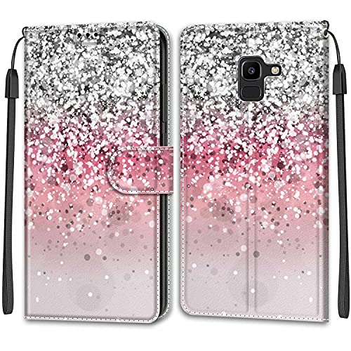 Feyten Kompatibel Mit Samsung Galaxy J6 2018 Hülle - Handyhülle, Schutzhülle Wallet Leder Klappbar Mit Kartenfach Und Magnet - Lederhülle Case (Bling) von Feyten