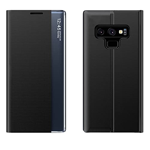 Feyten Kompatibel mit Samsung Galaxy Note 9 Hülle + Schutzfolie, Clear View Smartphone Cover Bookstyle Full Body Schutzhüllen Bumper Flip Folio Stoßfest Handyhülle für Samsung Galaxy Note 9 (Schwarz) von Feyten