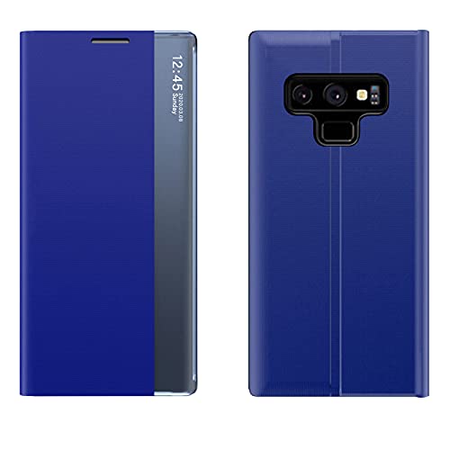 Feyten Kompatibel mit Samsung Galaxy Note 9 Hülle + Schutzfolie, Clear View Smartphone Cover Bookstyle Full Body Schutzhüllen Bumper Flip Folio Stoßfest Handyhülle für Samsung Galaxy Note 9 (Blau B) von Feyten