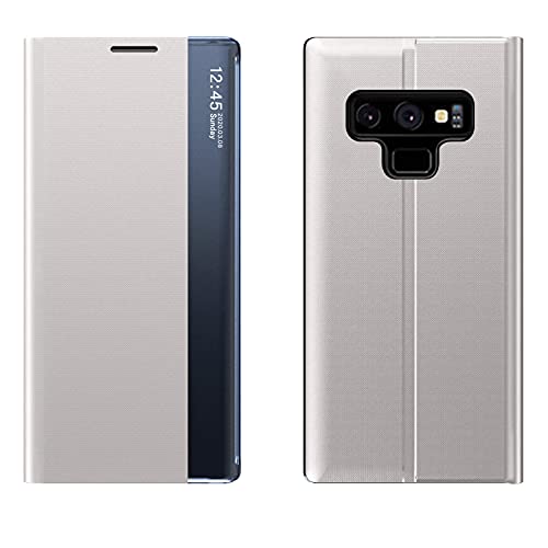 Feyten Kompatibel mit Samsung Galaxy Note 9 Hülle + Schutzfolie, Clear View Smartphone Cover Bookstyle Full Body Schutzhüllen Bumper Flip Folio Stoßfest Handyhülle für Samsung Galaxy Note 9 (Grau) von Feyten