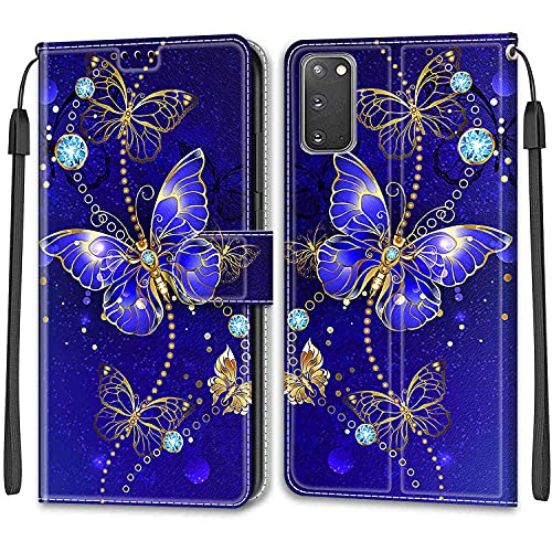 Feyten Kompatibel mit Samsung Galaxy S20 Hülle, Handyhülle Samsung S20, Galaxy S20 Schutzhülle Wallet Leder Klappbar Kartenfach Magnet Klapphülle Samsung S20 Case Cover Lederhülle (Schmetterling 2) von Feyten