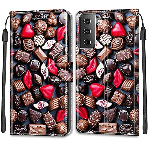 Feyten Kompatibel mit Samsung Galaxy S21 Hülle, Handyhülle Samsung S21, Galaxy S21 Schutzhülle Wallet Leder Klappbar Kartenfach Magnet Klapphülle Samsung S21 Flip Case Lederhülle (Schokolade) von Feyten