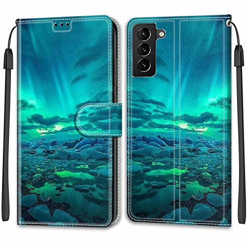 Feyten Kompatibel mit Samsung Galaxy S22 Plus Hülle, Handyhülle Samsung S22 Plus, Galaxy S22 Plus Schutzhülle Wallet Leder Klappbar Kartenfach Magnet Klapphülle Case Lederhülle (Aurora) von Feyten