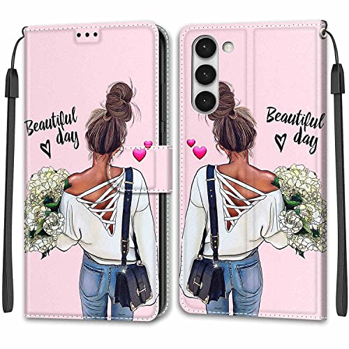 Feyten Kompatibel mit Samsung Galaxy S23 Hülle, Handyhülle Samsung S23, Samsung S23 Schutzhülle Wallet Leder Klappbar Magnet Klapphülle Samsung Galaxy S23 Case Cover Lederhülle (Mädchen) von Feyten