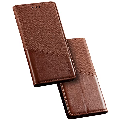 Feyten Kompatibel mit Sony Xperia XZ2 Hülle, Handyhülle für Sony Xperia XZ2, PU Leder Klappbar Flip Case Stoßfest Klapphülle Magnet Kartenfach Tasche Schutzhülle Schutz Lederhülle (Braun) von Feyten