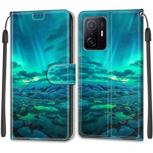 Feyten Kompatibel mit Xiaomi Mi 11T / Mi 11T Pro Hülle, Handyhülle Xiaomi Mi 11T / Mi 11T Pro, PU Leder Klappbar Schutzhülle Wallet Kartenfach Magnet Klapphülle Case Lederhülle (Aurora) von Feyten
