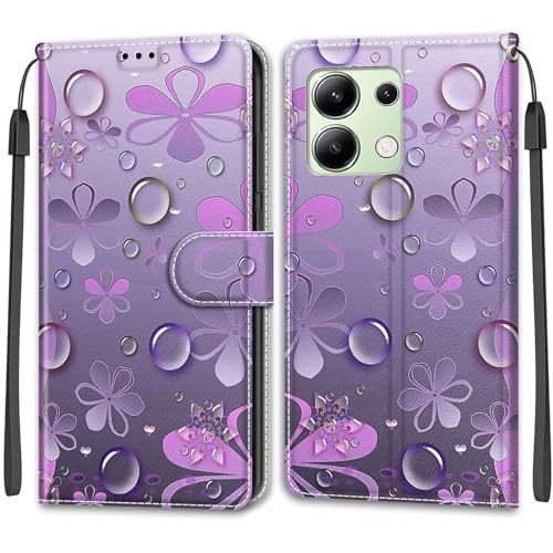 Feyten Kompatibel mit Xiaomi Redmi Note 13 4G Hülle, Handyhülle Redmi Note 13 4G, Handytasche PU Leder Klappbar Schutzhülle Wallet Kartenfach Magnet Klapphülle Case Cover (Blume) von Feyten
