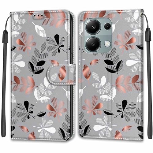 Feyten Kompatibel mit Xiaomi Redmi Note 13 Pro 4G/mi Poco M6 Pro 4G Hülle,Handytasche PU Leder Klappbar Schutzhülle Wallet Kartenfach Magnet Klapphülle Case Cover (Laub) von Feyten
