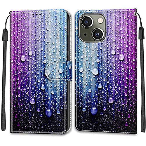 Feyten Kompatibel mit iPhone 13 Hülle, Handyhülle iPhone 13,PU Leder Klappbar Schutzhülle iPhone 13 Wallet Kartenfach Magnet Klapphülle Flip Case Cover Lederhülle iPhone 13 (6,1 Zoll)(Lila-Blau) von Feyten