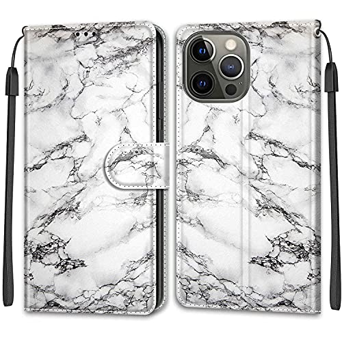 Feyten Kompatibel mit iPhone 14 Pro Hülle, Handyhülle iPhone 14 Pro,Handytasche PU Leder Klappbar Schutzhülle Wallet Kartenfach Magnet Klapphülle Case Cover iPhone 14 Pro (6,1 Zoll)(Marmor 1) von Feyten