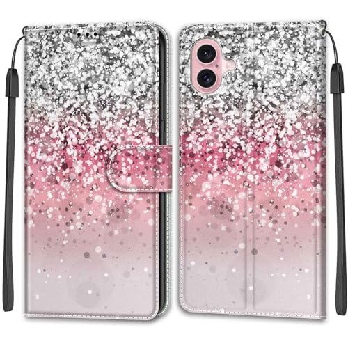 Feyten Kompatibel mit iPhone 16 Hülle, Handyhülle iPhone 16, Handytasche PU Leder Klappbar Schutzhülle Wallet Kartenfach Magnet Klapphülle Case Cover (Bling) von Feyten