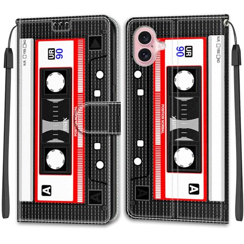 Feyten Kompatibel mit iPhone 16 Hülle, Handyhülle iPhone 16, Handytasche PU Leder Klappbar Schutzhülle Wallet Kartenfach Magnet Klapphülle Case Cover (Klebeband) von Feyten