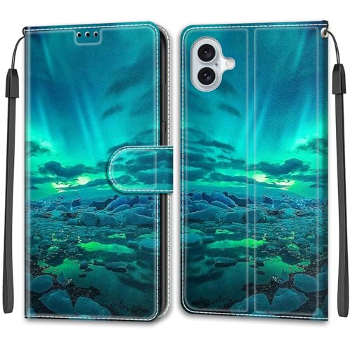 Feyten Kompatibel mit iPhone 16 Plus Hülle, Handyhülle iPhone 16 Plus, Handytasche PU Leder Klappbar Schutzhülle Wallet Kartenfach Magnet Klapphülle Case Cover (Aurora) von Feyten