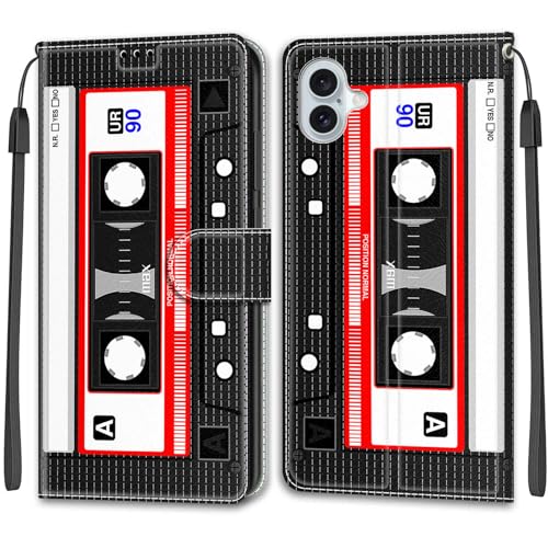 Feyten Kompatibel mit iPhone 16 Plus Hülle, Handyhülle iPhone 16 Plus, Handytasche PU Leder Klappbar Schutzhülle Wallet Kartenfach Magnet Klapphülle Case Cover (Klebeband) von Feyten