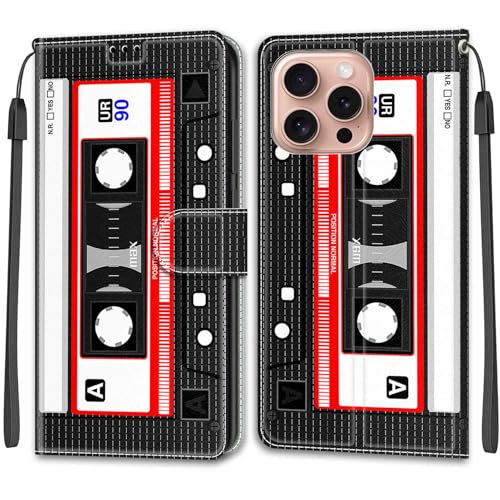 Feyten Kompatibel mit iPhone 16 Pro Hülle, Handyhülle iPhone 16 Pro, Handytasche PU Leder Klappbar Schutzhülle Wallet Kartenfach Magnet Klapphülle Case Cover (Klebeband) von Feyten
