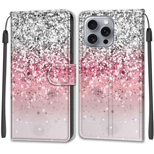 Feyten Kompatibel mit iPhone 16 Pro Max Hülle, Handyhülle iPhone 16 Pro Max, Handytasche PU Leder Klappbar Schutzhülle Wallet Kartenfach Magnet Klapphülle Case Cover (Bling) von Feyten