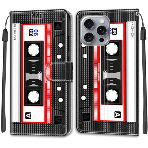 Feyten Kompatibel mit iPhone 16 Pro Max Hülle, Handyhülle iPhone 16 Pro Max, Handytasche PU Leder Klappbar Schutzhülle Wallet Kartenfach Magnet Klapphülle Case Cover (Klebeband) von Feyten