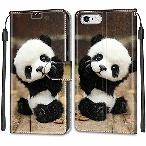 Feyten Kompatibel mit iPhone 6S /6 Hülle, Handyhülle iPhone 6S / iPhone 6 (4,7 Zoll), Handytasche PU Leder Klappbar Schutzhülle Wallet Kartenfach Magnet Klapphülle Case Cover (Panda) von Feyten