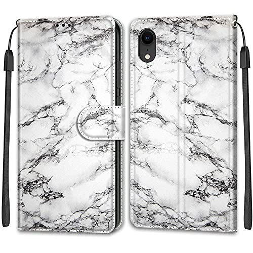 Feyten Kompatibel mit iPhone XR Hülle, Handyhülle iPhone XR, PU Leder Klappbar Schutzhülle iPhone XR Wallet Kartenfach Magnet Klapphülle Case Cover Lederhülle iPhone XR (6,1 Zoll) (Marmor 1) von Feyten