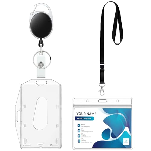 Fhlbestyu 1/2 Satz Kartenhülle mit Lanyards, Ausweishalter Transparente und Wasserdichte, Ausweishülle Ausweisclip Kartenhalter Schlüsselanhänger, Work ID, Studentenausweis, Büro Schlüsselband Fhlbestyu 1/2 Satz Kartenhülle mit Lanyards, Ausweishalter Transparente und Wasserdichte, Ausweishülle Ausweisclip Kartenhalter Schlüsselanhänger, Work ID, Studentenausweis, Büro Schlüsselband von Fhlbestyu