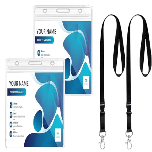 Fhlbestyu 1/2 Satz Kartenhülle mit Lanyards, Ausweishalter Transparente und Wasserdichte, Ausweishülle Ausweisclip Kartenhalter Schlüsselanhänger, Work ID, Studentenausweis, Büro Schlüsselband Fhlbestyu 1/2 Satz Kartenhülle mit Lanyards, Ausweishalter Transparente und Wasserdichte, Ausweishülle Ausweisclip Kartenhalter Schlüsselanhänger, Work ID, Studentenausweis, Büro Schlüsselband von Fhlbestyu