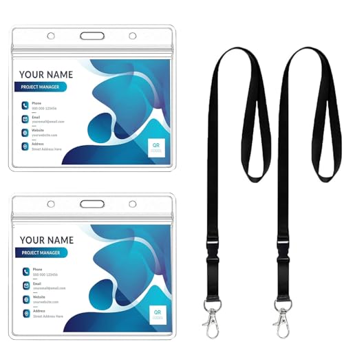 Fhlbestyu 1/2 Satz Kartenhülle mit Lanyards, Ausweishalter Transparente und Wasserdichte, Ausweishülle Ausweisclip Kartenhalter Schlüsselanhänger, Work ID, Studentenausweis, Büro Schlüsselband Fhlbestyu 1/2 Satz Kartenhülle mit Lanyards, Ausweishalter Transparente und Wasserdichte, Ausweishülle Ausweisclip Kartenhalter Schlüsselanhänger, Work ID, Studentenausweis, Büro Schlüsselband von Fhlbestyu