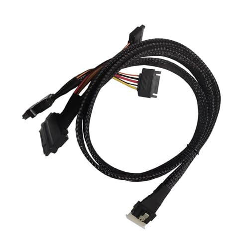 Fhsqwernm 12/24 Gbit/s Externer SFF8654(8i) Zu 2xSFF8639 NVME Kabel Übertragungskabel Ersatz Stromanschluss Für Festplatte von Fhsqwernm