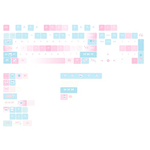 Fhsqwernm Tastenkappen „Lovely Cake Theme“ 131 Tasten Anpassbar MOA Höhensatz Für Mechanische Tastaturen Schalter Tastenkappen Set von Fhsqwernm