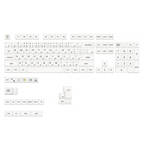 Fhsqwernm Weiße Tastenkappen Mit Japanischer Sprache Weiße Farbe Minimalistisches Thema 126 Stück Für Mechanische Tastatur Anpasser von Fhsqwernm