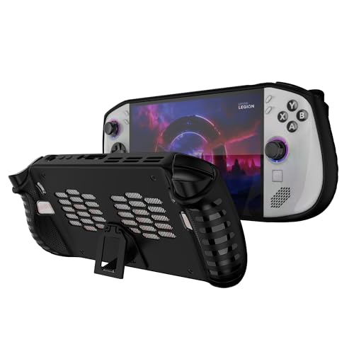 Fhyeugfy Schutzhülle für Lenovo Legion Go S, 8 Zoll (20,3 cm), weiches TPU, stoßfest, kratzfest, mit Halterungsfunktion, Schwarz von Fhyeugfy