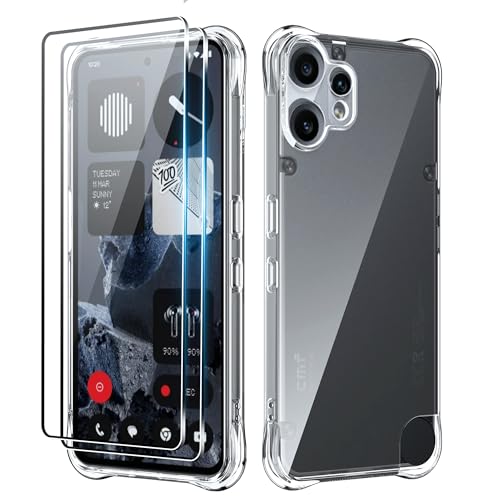 Fhyeugfy Schutzhülle für Nothing CMF Phone 2 Pro mit Displayschutzfolie aus gehärtetem Glas, transparentes TPU, verstärkte Ecken, stoßfest, kratzfest, 2 Stück Fhyeugfy Schutzhülle für Nothing CMF Phone 2 Pro mit Displayschutzfolie aus gehärtetem Glas, transparentes TPU, verstärkte Ecken, stoßfest, kratzfest, 2 Stück von Fhyeugfy