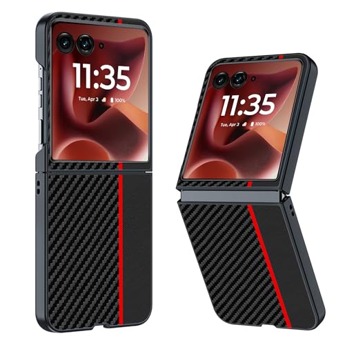 Schutzhülle für Motorola Razr Ultra 2025, 17,8 cm (7 Zoll), robuste, kratzfeste, stoßfeste Handyhülle für Moto Razr Ultra 2025, Anthrazit, Schwarz, Rot von Fhyeugfy