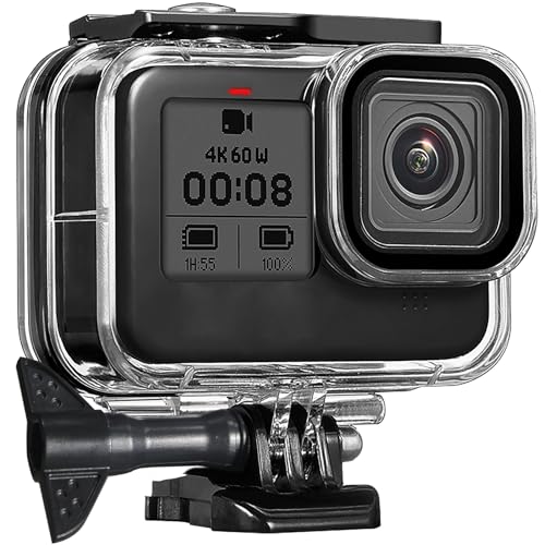 FitStill 60M wasserdichtes Gehäuse für GoPro Hero 8 Black, schützende Unterwasser-Tauchgehäuseschale mit Halterungszubehör für Go Pro Hero8 Action-Kamera von FiTSTILL