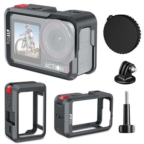 FitStill Multifunktionale Aluminiumkäfig-Schutzhülle für DJI Osmo Action 5pro/Action 4/Action 3, Kratzfeste Metallhülle mit Silikon-Objektivschutzhülle, Kaltschuh-Design FitStill Multifunktionale Aluminiumkäfig-Schutzhülle für DJI Osmo Action 5pro/Action 4/Action 3, Kratzfeste Metallhülle mit Silikon-Objektivschutzhülle, Kaltschuh-Design von FiTSTILL
