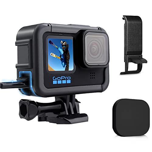 FitStill Schutzzubehör-Set Rahmenhalterung Gehäuse kompatibel mit Go Pro Hero 13/12/11/10/9 Black Cage Case mit Kaltschuhadapter&Seitenabdeckung Objektivdeckel Schnellzug bewegliche Buchse und Schraub von FiTSTILL