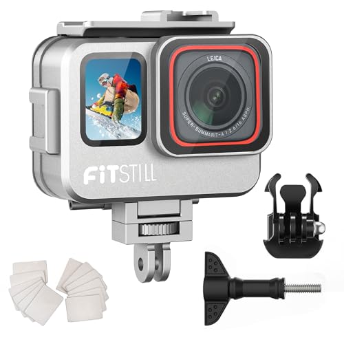 FitStill Wasserdichtes Gehäuse aus Aluminiumlegierung, kompatibel mit Insta 360 Ace Pro2/Ace Pro, schützendes Unterwasser-Tauchgehäuse, Abdeckung und Halterung mit 2 kalten Schuhen, von FiTSTILL