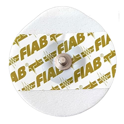 Fiab - Universelle, ovale EKG-Elektroden aus Schaumstoff zum Einmalgebrauch, 48x50 mm, für Erwachsene, 1 Packung mit 50 Elektroden von Fiab